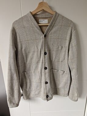 Universal Works Men’s Cream Plaid Cardigan